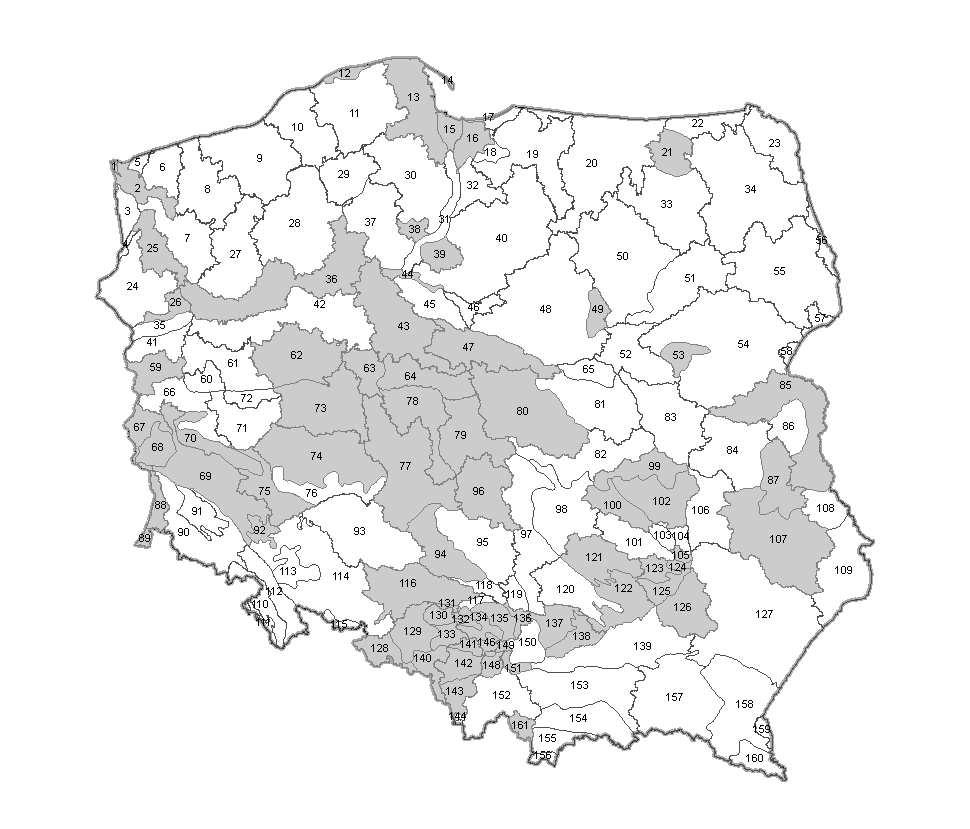 WYKONYWANIE BIEśĄCYCH ANALIZ I OCEN SYTUACJI HYDROGEOLOGICZNEJ 94 zasięgi, typ i okres obniŝeń zwierciadła wody wywołanych odwodnieniem kopalń, eksploatacją duŝych ujęć komunalnych wód podziemnych