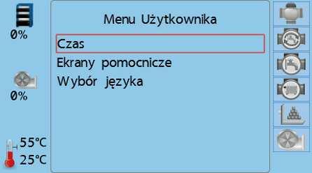 Naciśnięcie pokrętła w trakcie zapisu spowoduje powrót do trybu przeglądania. Naciśnięcie spowoduje powrót do wyboru dnia.