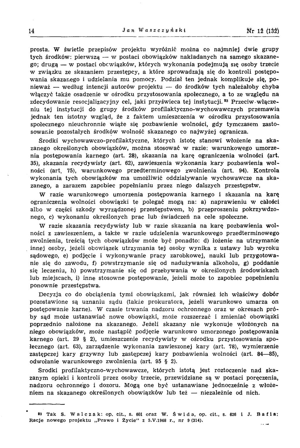14 J a n Waszczyńsic ł N r 12 (1SŹ) prosta.