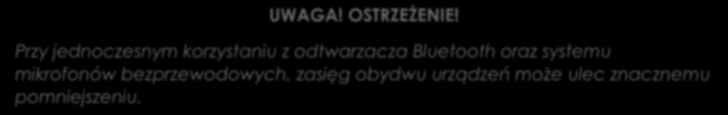 Podłączenie dedykowanego systemu mikrofonów bezprzewodowych automatycznie odłącza działanie gniazd. 2.