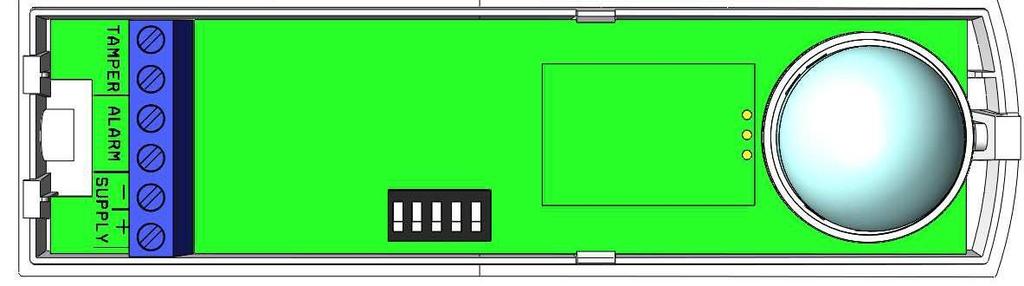 2 3 4 5 TAMPER: TAMPER ANTIOPENING LINE - 400mA 40Vdc ALARM: ALARM CONTACT 00 ma - 40 V - 6 Ω SUPPLY: 3.