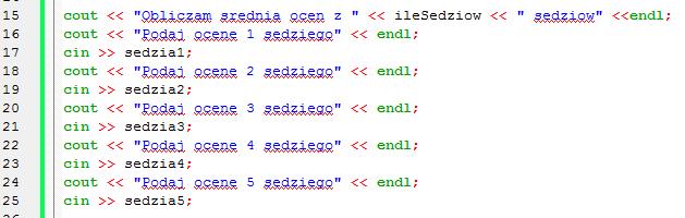 Fragment kodu To jest tak zwany kod