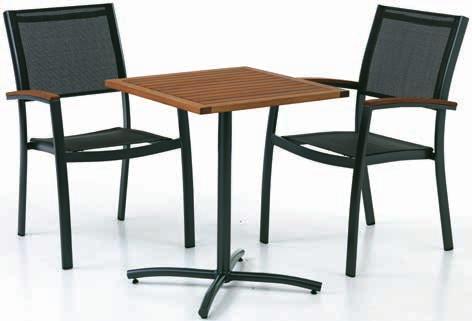 Krzesło z aluminium i ręcznie plecionego, odpornego na pogodę technorattanu. Drewno z certyfikatem FSC. Stół 1 SZT.