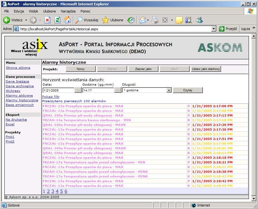 dokumentacja Asix4Internet AsPortal 4.2.4. Baza zmiennych Baza zmiennych umożliwia przeglądanie wszystkich zmiennych systemu asix.