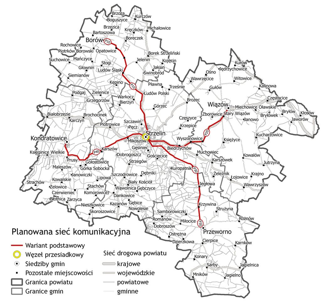 Dziennik Urzędowy Województwa Dolnośląskiego 40 Poz. 1358 Mapa 12. Mapa planowanej sieci - wariant podstawowy Źródło: opracowanie własne Tabela 6.