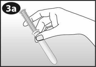 3: Założenie systemu terapeutycznego dopochwowego i usunięcie aplikatora Należy chwycić aplikator za uchwyt kciukiem i palcem środkowym.