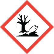 Hasło ostrzegawcze: Uwaga Piktogramy: Zwroty wskazujące rodzaj zagrożenia: H410 Działa bardzo toksycznie na organizmy wodne powodując długotrwałe skutki.
