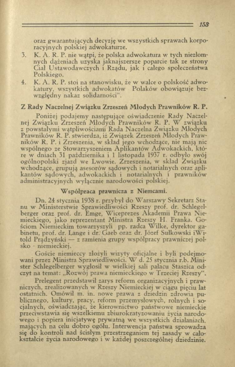 oraz gw arantujących decyzję we w szystkich spraw ach korporacyjnych polskiej adw okaturze. 3. К. Л. R. P.