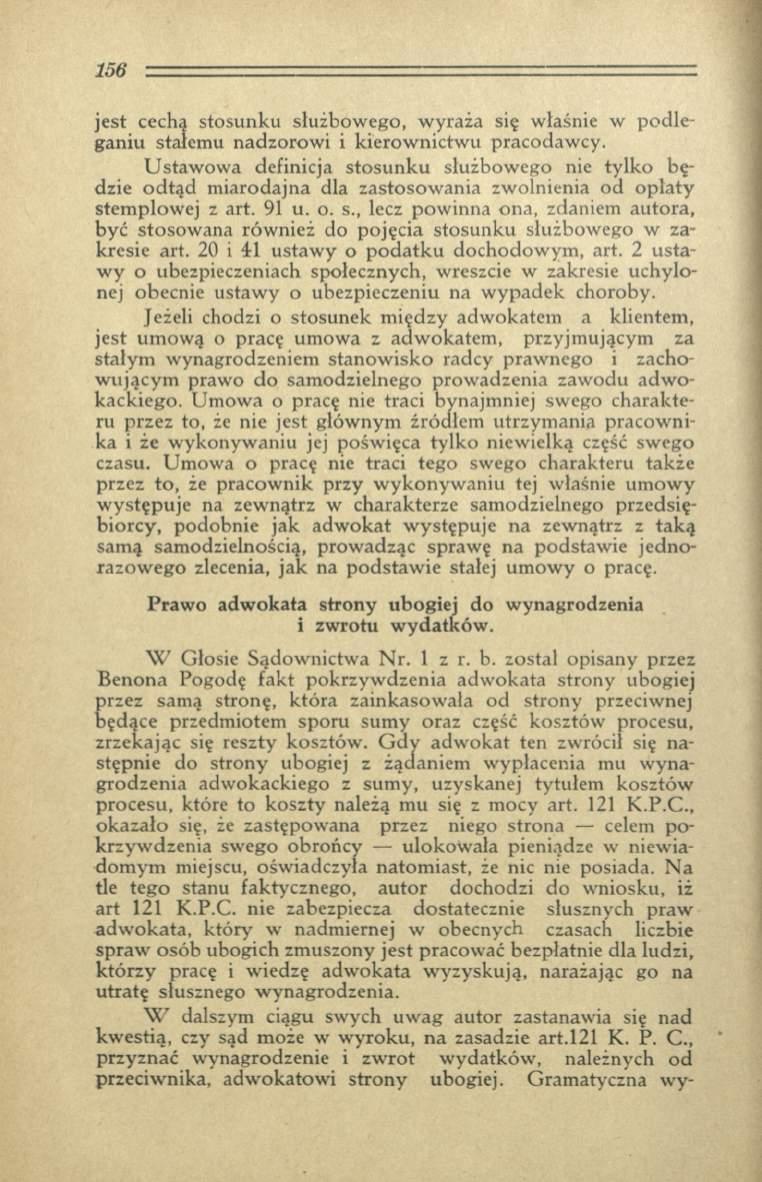 jest cechą stosunku służbow ego, w yraża się właśnie w p o d leganiu stałem u nadzorow i i kierow nictw u pracodaw cy.