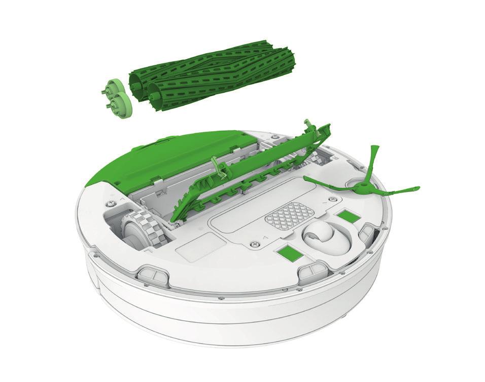 Informacje o robocie Roomba Stacja dokująca (Home Base) Widok z góry Czujnik RCON Pokrywa górna Uchwyt Przycisk