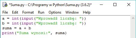 Dział 1. Algorytmika i programowanie Ćwiczenie 9. Piszemy program z użyciem zmiennych wprowadzanych z klawiatury 1. Program pokazany na rysunku 8.
