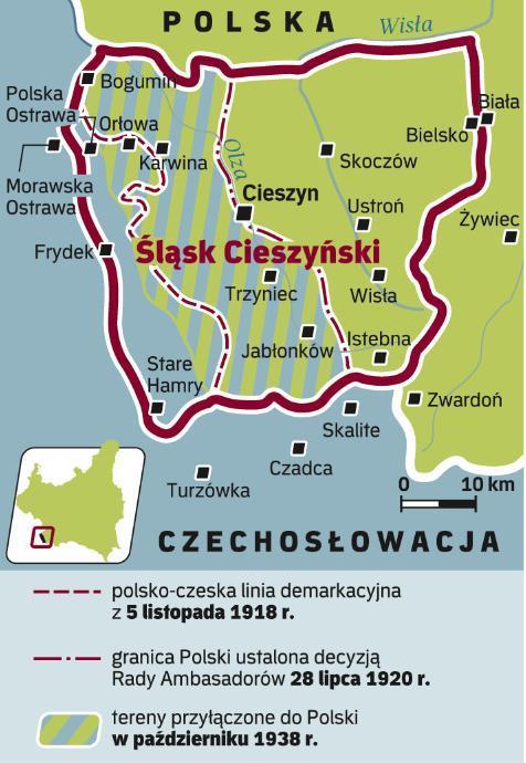 24 NA KONFLIKT O ŚLĄSK CIESZYŃSKI Konferencja sprzymierzonych w Spa zmusiła polska delegacje do niekorzystnego rozwiązania sporu. 28 lipca 1920 r.