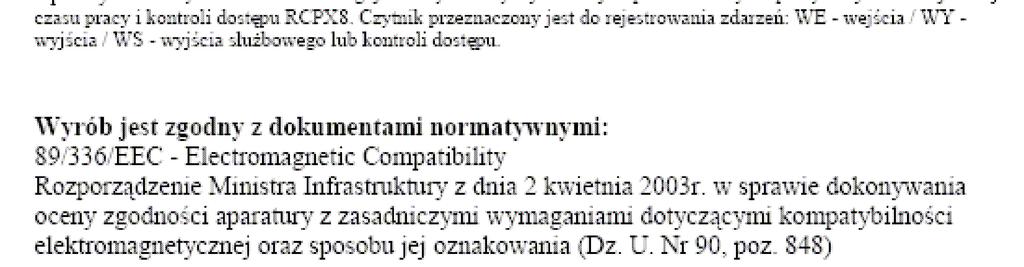 3. KONSERWACJA Czytnik w trakcie normalnej