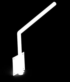 Wysięgnik lampowy stały Służy do montowania opraw oświetleniowych do ścian budynków. Wysięgnik występuje w trzech średnicach 42; 48,3; 60 mm.