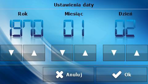 4. Ustawienia harmonogramów Po naciśnięciu ikonki Ustawienia harmonogramów w menu głównym ukazuje się panel, dzięki któremu można zadeklarować zmiany temperatury zadanej dla poszczególnych godzin.