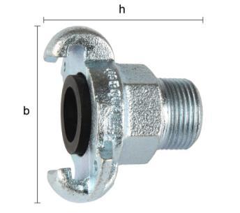 Złącza kłowe PN 10 ar, 42 mm, żeliwo ocynkowane, standard MU-864 13 42 62 75 MU-866 19 42 62 75 MU-867 25 42 62 85 Złącze z