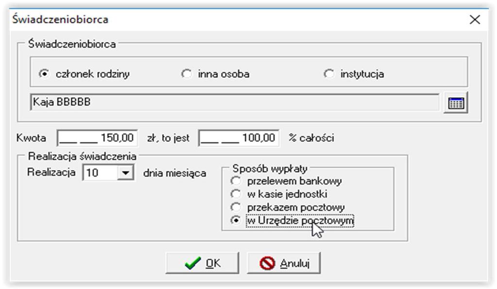 W tym celu wybieramy ikonę NOWY z prawej strony tabeli Świadczeniobiorcy: