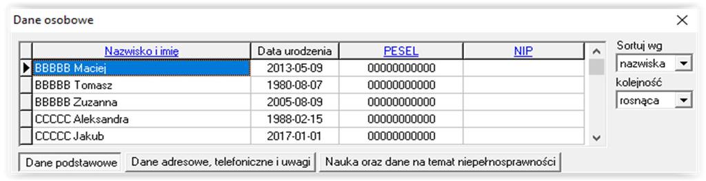 Dodatkowym elementem wspomagającym pracę użytkownika w programie TALES są liczne wyszukiwarki, pomagające w szybki sposób odnaleźć interesujące nas dane.