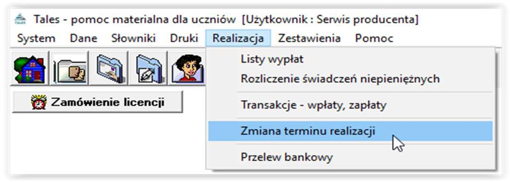 12. ZMIANA TERMINU WYPŁATY Program umożliwia także, przed założeniem listy, zbiorową zmianę terminu planowanej wypłaty.