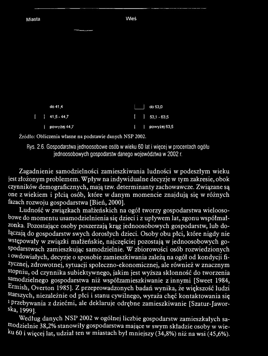 Pozostające osoby poszerzają krąg jednoosobow ych gospodarstw, lu b do łączają do gospodarstw sw ych dorosłych dzieci.