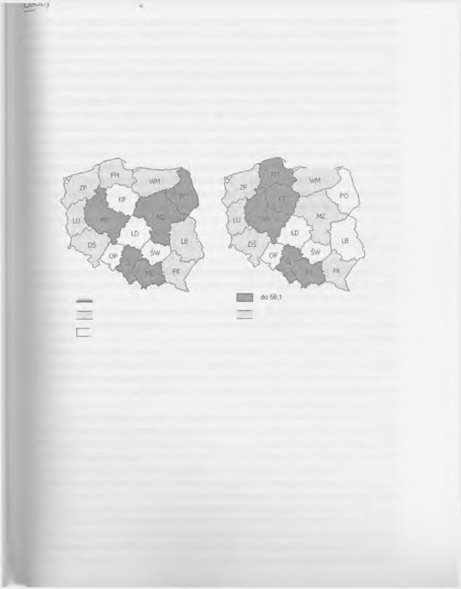 OL<-AI vv o u y j w p w u u i u u» ^ U M. y y» «^ i i *_J_ K ieru n ek i sto p ień zm ian będzie zróżnicow any w m iastach i na wsi poszczególnych w ojew ództw.