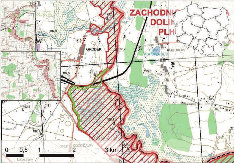 3.8. Zachodniowołyńska Dolina Bugu Lokalizacja Ostoja Zachodniowołyńska Dolina Bugu obejmuje ok.