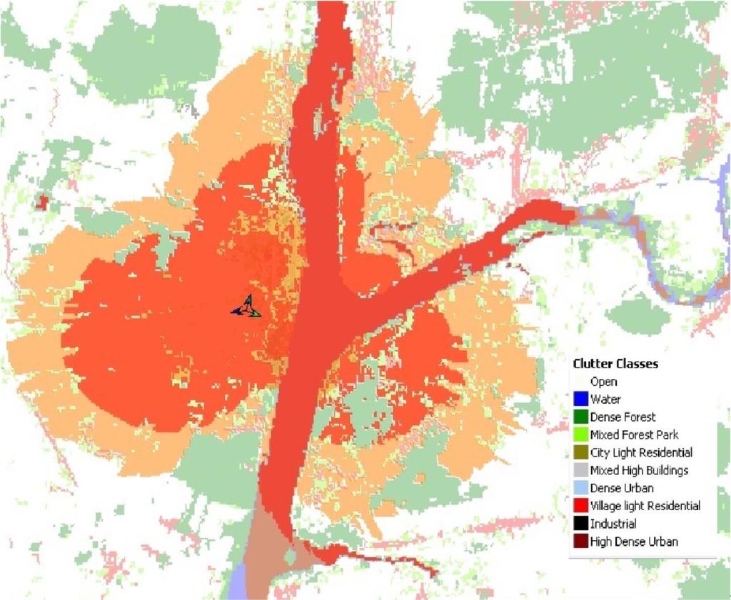 Łącze radiowe Propagacja Modelowanie Empiryczne Po określeniu budżetu łącza, możliwe jest punktowe modelowanie zasięgu lub tworzenie map pokrycia będących szacowanie zasięgu w warunkach rzeczywistych