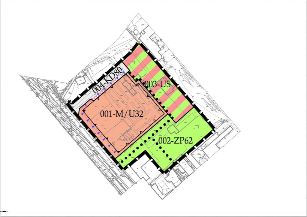 projekt planu 001-M/U32 teren zabudowy mieszkaniowousługowej, - 9799 m 2 002-ZP62 - zieleń urządzona - 6776 m 2 003-US - sport