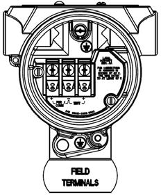 W celu podłączenia kabli do przetwornika należy wykonać następujące czynności: 1. Zdjąć pokrywę obudowy od strony oznaczonej jako FIELD TERMINALS. 2.