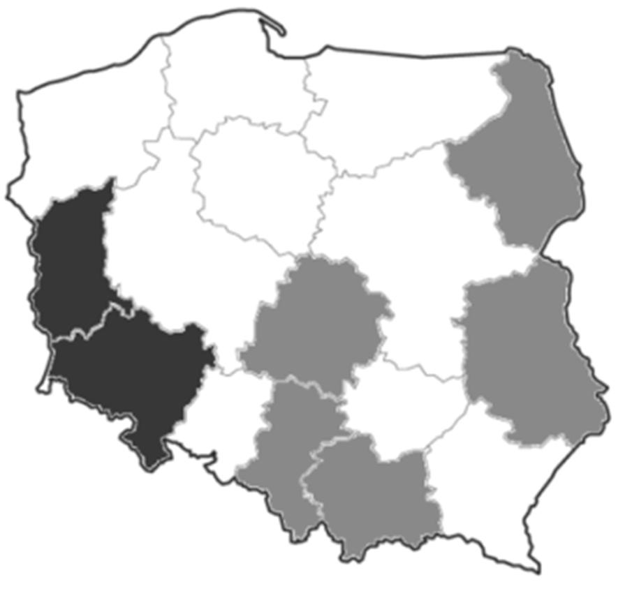 Powyżej średniej krajowej (36,9%) uplasowały się także województwa: śląskie, lubelskie, łódzkie,