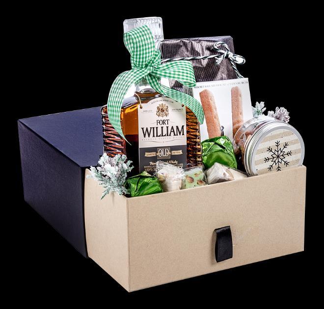 Kuferek Kontrabanda Ręcznie kaszerowane, zasuwane pudełko kryjące: Szkockie whisky, typu blended, Fort William (poj.