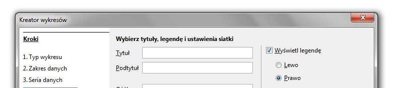 Seria danych) Wykresy - Kreator