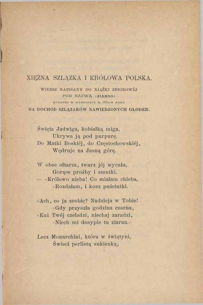 XIĘŻNA SZLĄZKA I KRÓLOW A POLSKA.