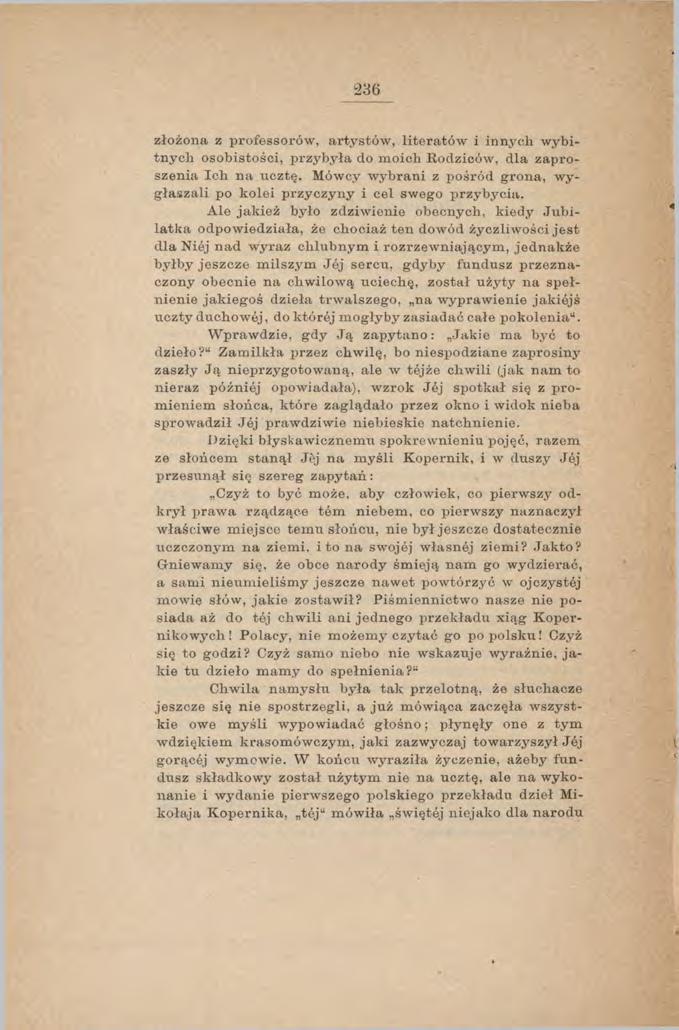 236 zło ż o n a z p ro fesso ró w, a rty s tó w, lite ra tó w i in n y c h w ybitn y c h o so b isto ści, p rz y b y ła do m o ic h R odziców, d la z a p ro szenia Ic h n a u cztę.