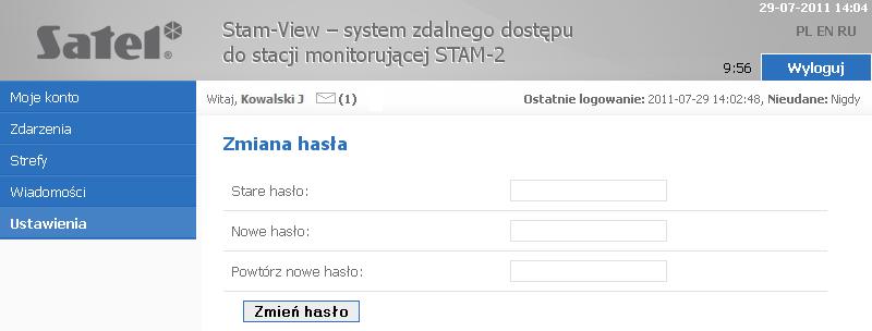 administratorem przy pomocy systemu wiadomości.