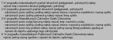 II Dane rejestracyjne Rysunek 26 Informacja o rodzaju danych, które należy wpisać w polu Strona umowy Imię i nazwisko osoby/osób reprezentujących stronę umowy: Imię i nazwisko, Pole bank jest