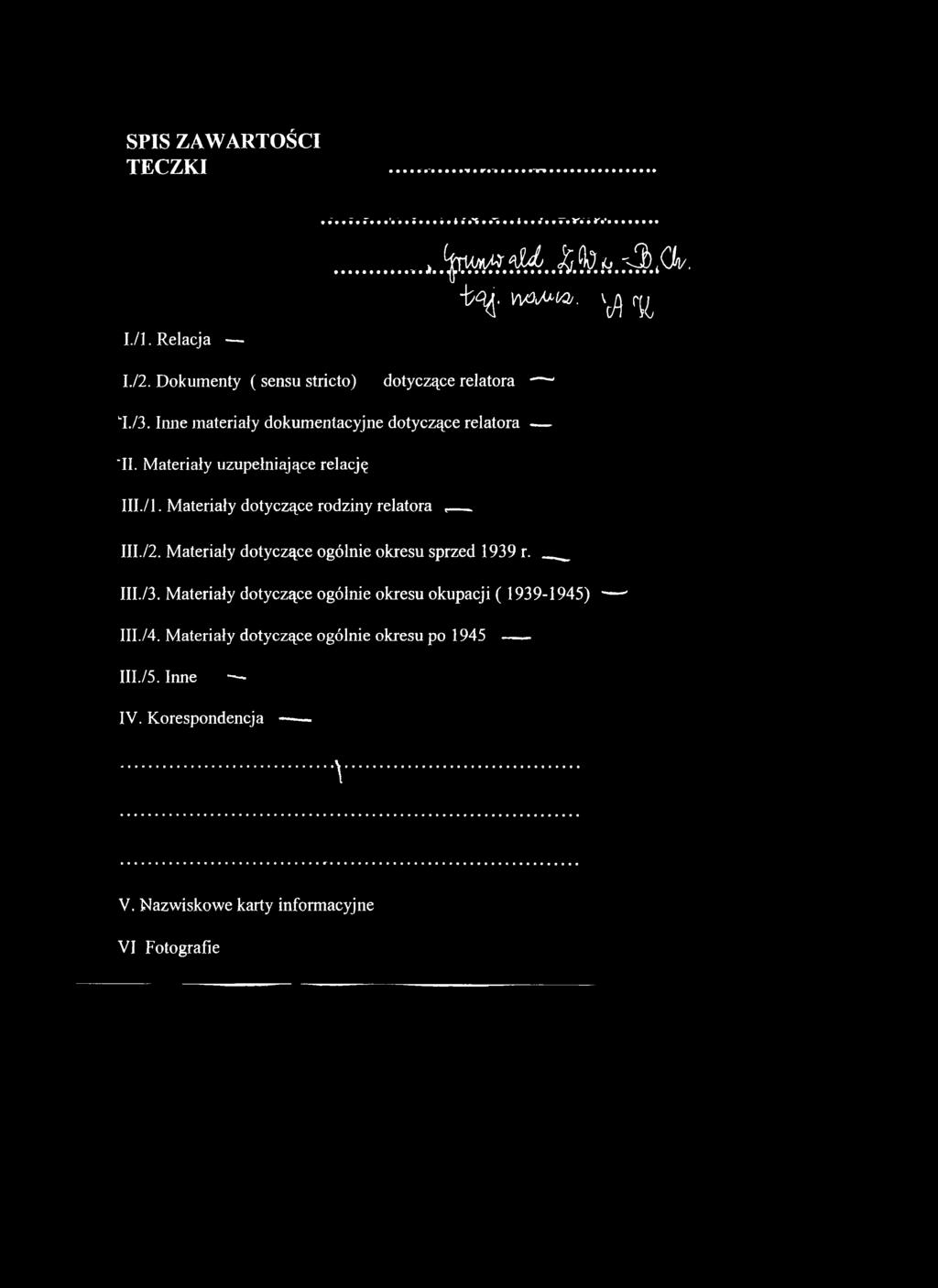 Materiały dotyczące ogólnie okresu sprzed 1939 r. III./3.