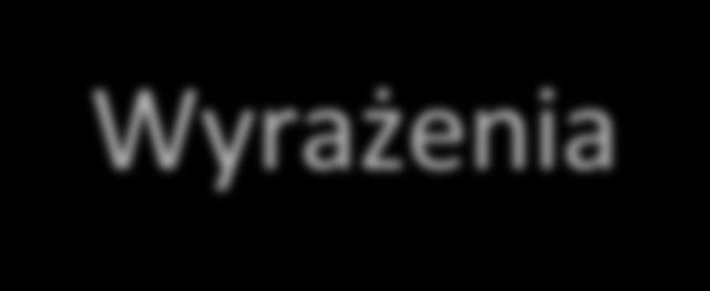 Wyrażenia Wyrażenia numeryczne zawierają operatory arytmetyczne,, +, -, *, /, //, **, % odpowiednio dodawania, odejmowania, mnożenia, dzielenia, dzielenia całkowitego, podnoszenia do potęgi i