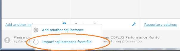 3.2 Import instancji SQL Z poziomu konsoli DBPLUS Configuration Wizard, istnieje możliwość importu instancji na listę monitorowanych obiektów.