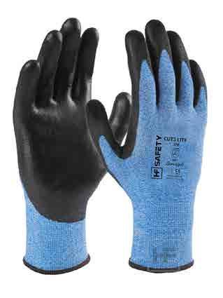 Normy: EN-420, EN-388 (4131). Rozmiar: 6,7,8,9,10,11. Dziane rękawiczki zakończone elastycznym ściągaczem, wykonane z poliesteru z domieszką włókna węglowego, powlekana poliuretanem w cześć chwytnej.