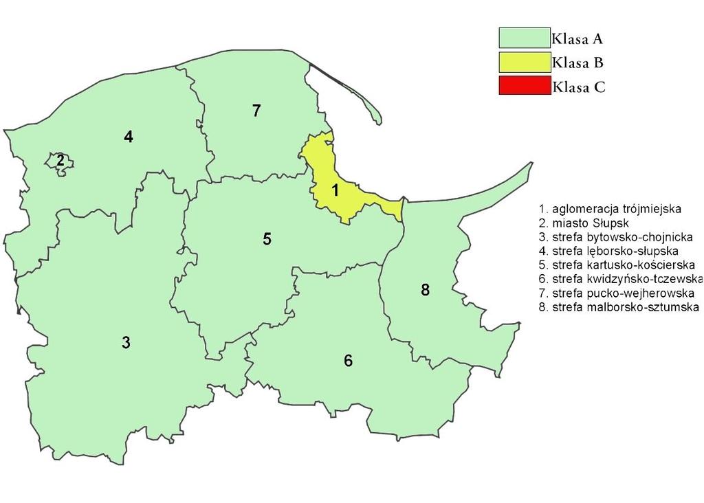 6.2. Klasyfikacja stref z uwzględnieniem parametrów kryterialnych określonych dla NO 2 pod kątem ochrony zdrowia. Lp.