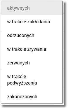 Kliknięcie w wiersz wybranej lokaty powoduje wyświetlenie dodatkowych informacji na temat lokaty oraz dodatkowych przycisków: Oprocentowanie - aktualne oprocentowanie lokaty, Okres lokaty - długość