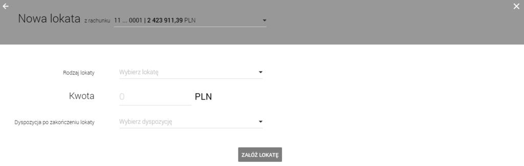 - umożliwia rezygnację ze zmiany nazwy własnej lokaty. W przypadku, gdy użytkownik zmienił nazwę dla wybranej lokaty, ikonka przy nazwie lokaty prezentowana jest w kolorze zielonym.