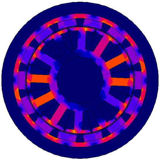 zamiast standardowo stosowanej blachy 0.5 mm. Dla uzyskania założonych parametrów silnika zastosowano magnesy neodymowe klasy N42SH, które mogą pracować w temperaturze do 150 C.