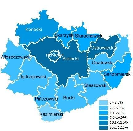 Natężenie zjawiska niepełnosprawności wśród osób