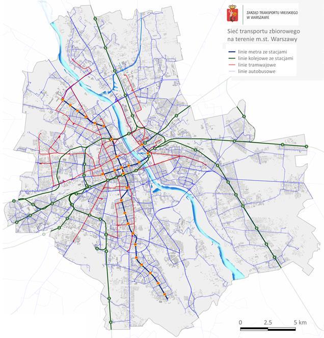 PAKIET KOMUNIKACYJNY SZEROKI WYBÓR ŚRODKÓW TRANSPORTU Czy wiesz, jak rozbudowana jest sieć połączeń transportu publicznego w Warszawie?