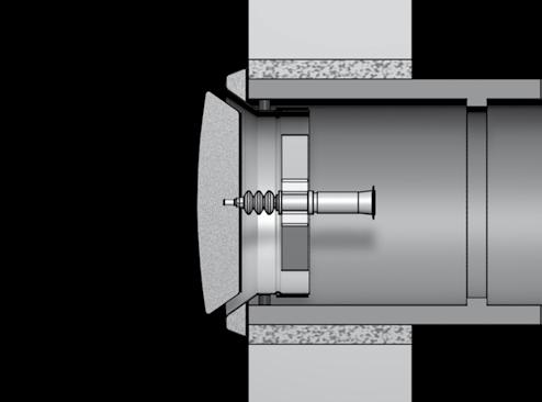 Montaż w ścianach masywnych z muru, betonu lub betonu komórkowego szczelina obwodowa wypełniona zaprawą* ØD ØDa 100 rama montażowa