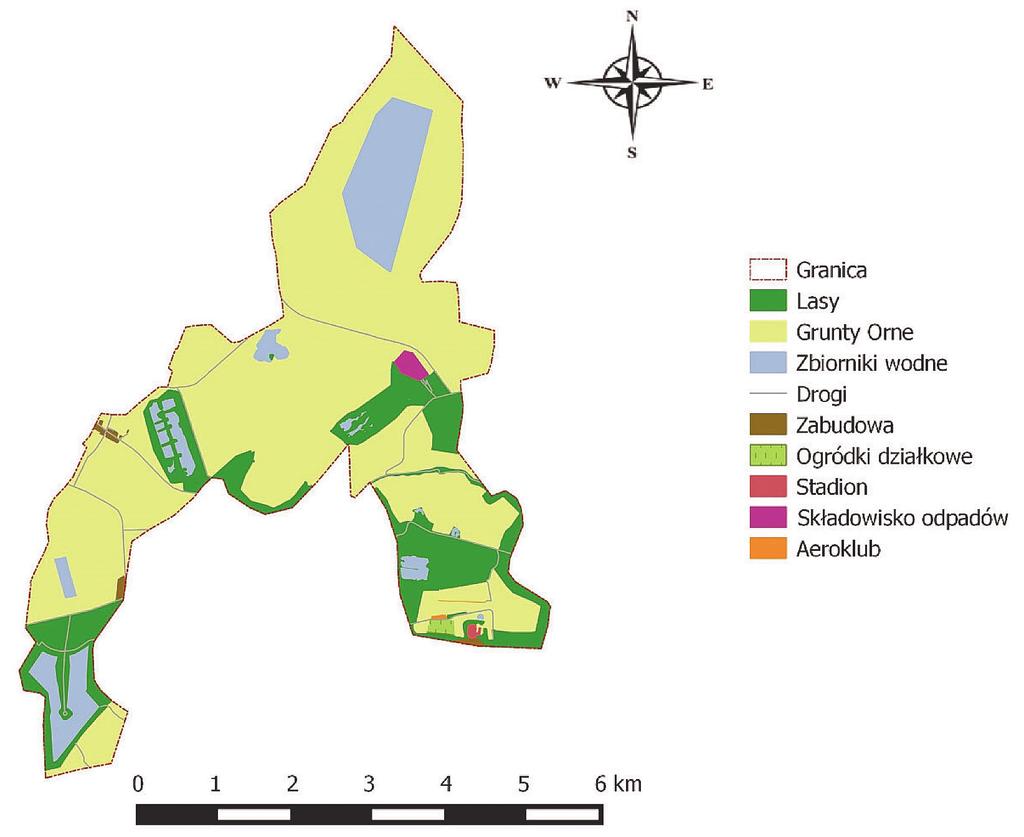 ) (Sobera 2017) Fig. 2. Structure of land use within the Kazimierz mining area after exploitation, in various phases of reclamation (2015) (Sobera 2017) Rys.