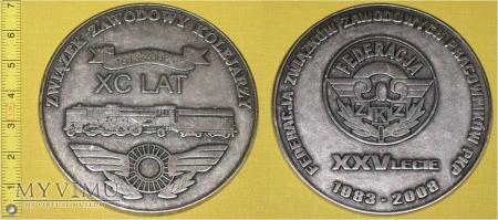 Medal kolejowy - związkowy ZZK Medal kolejowy - związkowy ZZK XC LAT ZWIĄZEK ZAWODOWY KOLEJARZY 98-2008 / XXV LECIE FEDERACJA ZZK