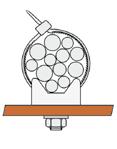 współpracujące z taśmami kablowymi / Holders mating with cable ties / typu E3 Holders E3 type типа E3 E3 - poliamid 6 UL 94 V2 E3 V0 - poliamid 6 UV UL 94 V0 przez przykręcenie, otwór pod śrubę M4 E3